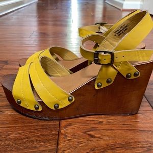 Madden Girl Yellow Wedge Heels
